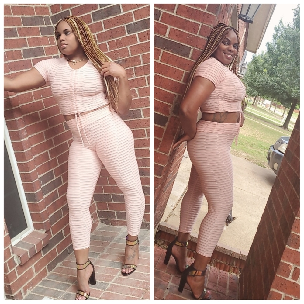 COPY - Light Pink 2 piece Leggings set